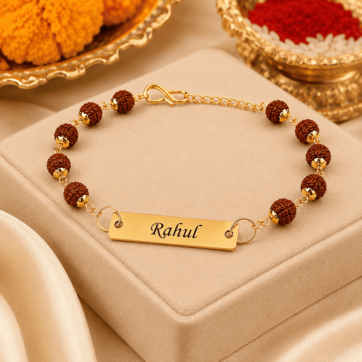 Personalized Rudraksha Rakhi for Brothers | Raksha Bandhan Special