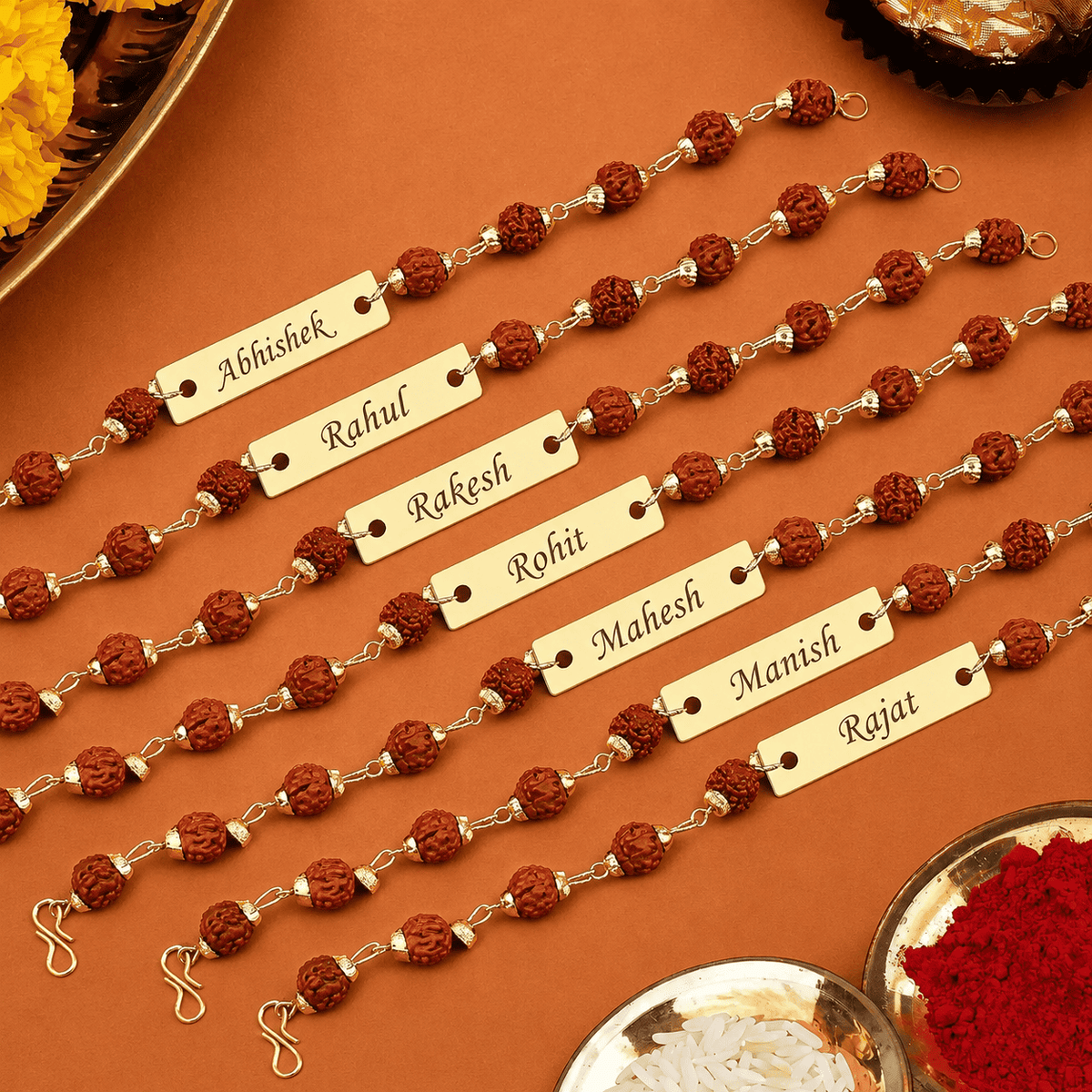 Personalized Rudraksha Rakhi for Brothers | Raksha Bandhan Special