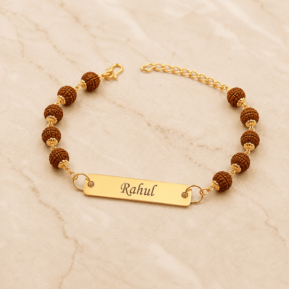 Personalized Rudraksha Rakhi for Brothers | Raksha Bandhan Special